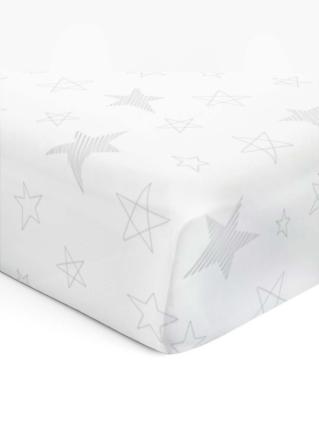 

The White Cradle White & Black Geometric Printed Cotton 120 TC Crib Sheet