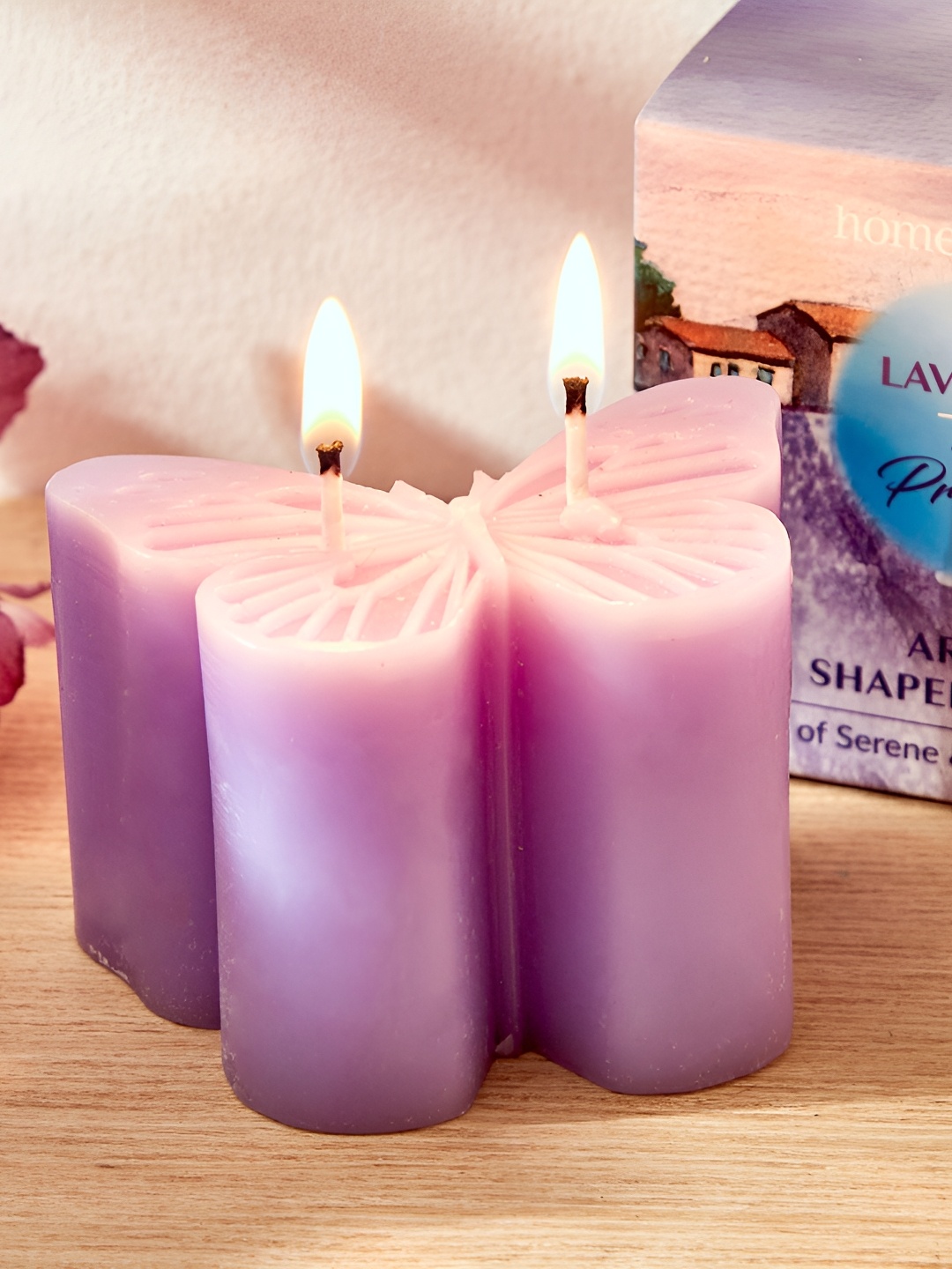 

Home Centre Redolence Purple Provence Lavender Scented Butterfly Pillar Candle