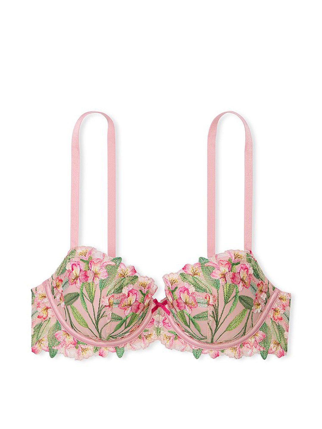 

Victoria's Secret Floral Medium Coverage Underwired Lightly Padded Bra, Beige