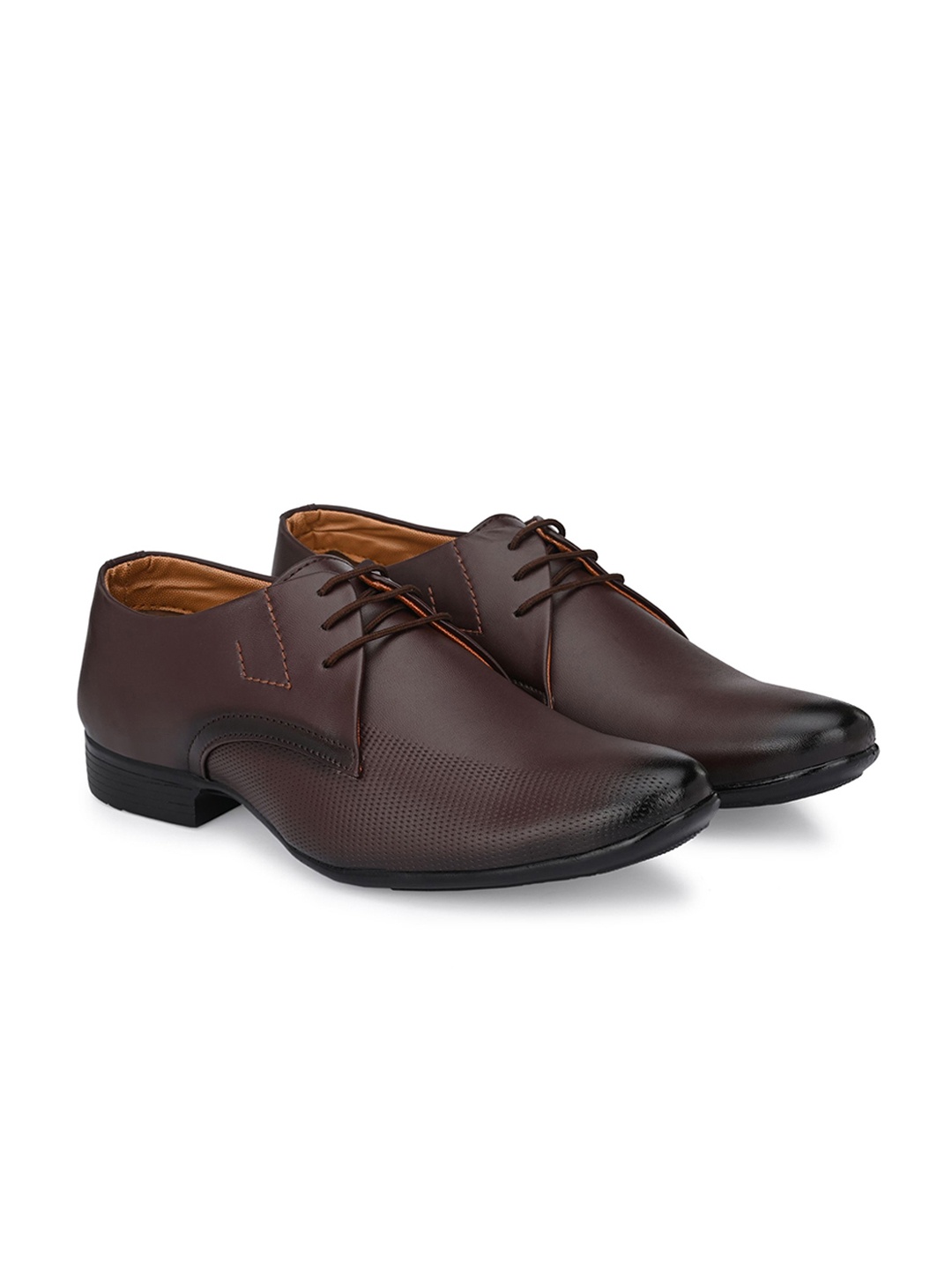 

Stylelure Men Textured Lace-Up Formal Derbys, Brown