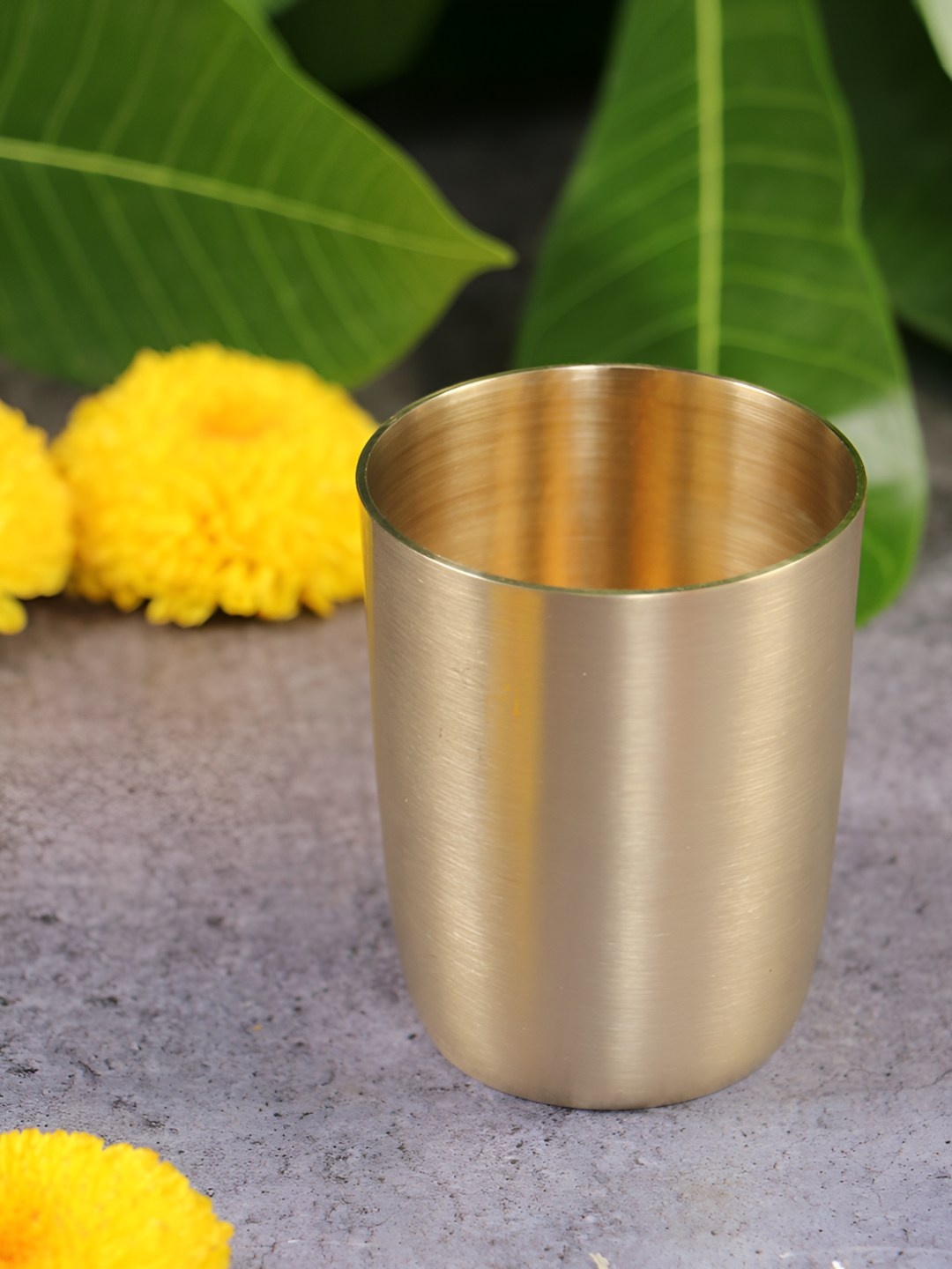 

Ambi Home Small Traditional Ayurvedic Juice Glass, Gold