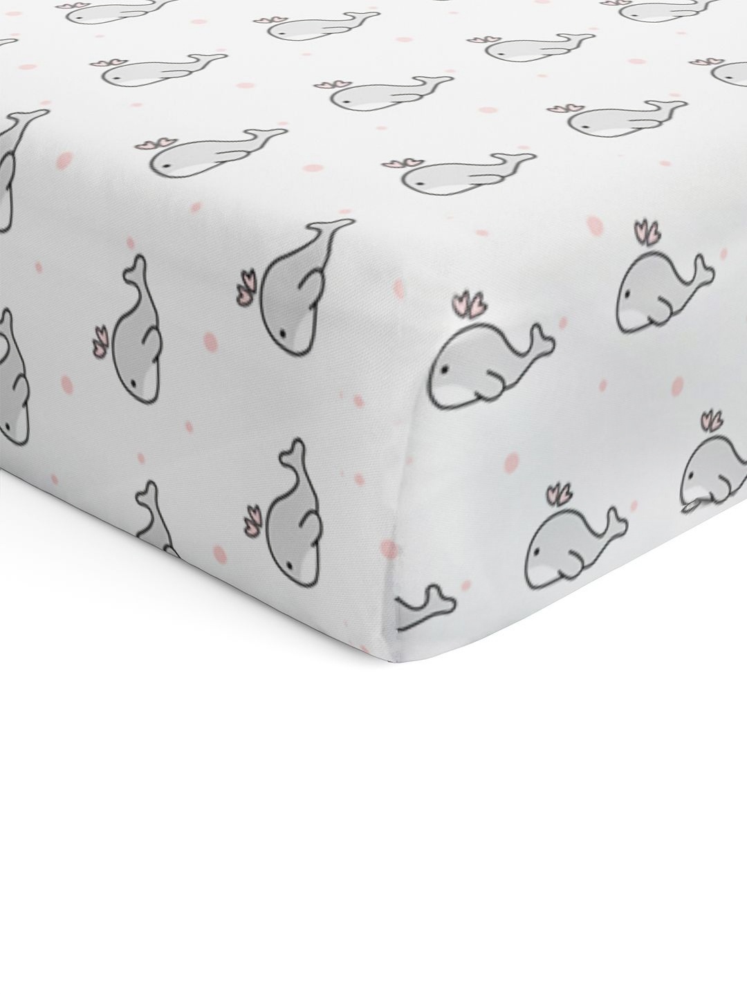 

The White Cradle White & Black Cartoon Characters Printed Cotton 120 TC Crib Sheet