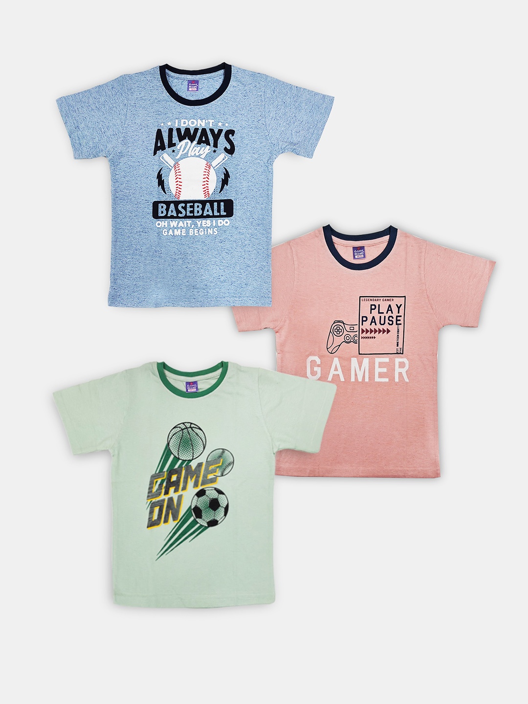 

Here&Now X Game Begins Boys Set of 3 Assorted Printed T-shirts