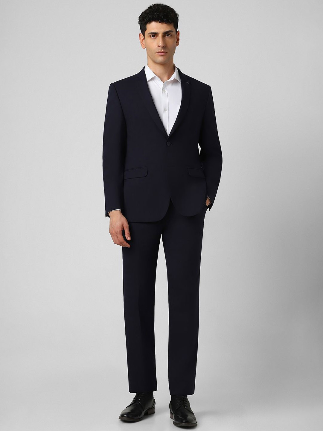 

Van Heusen Textured Slim Fit Two Piece Suit, Navy blue