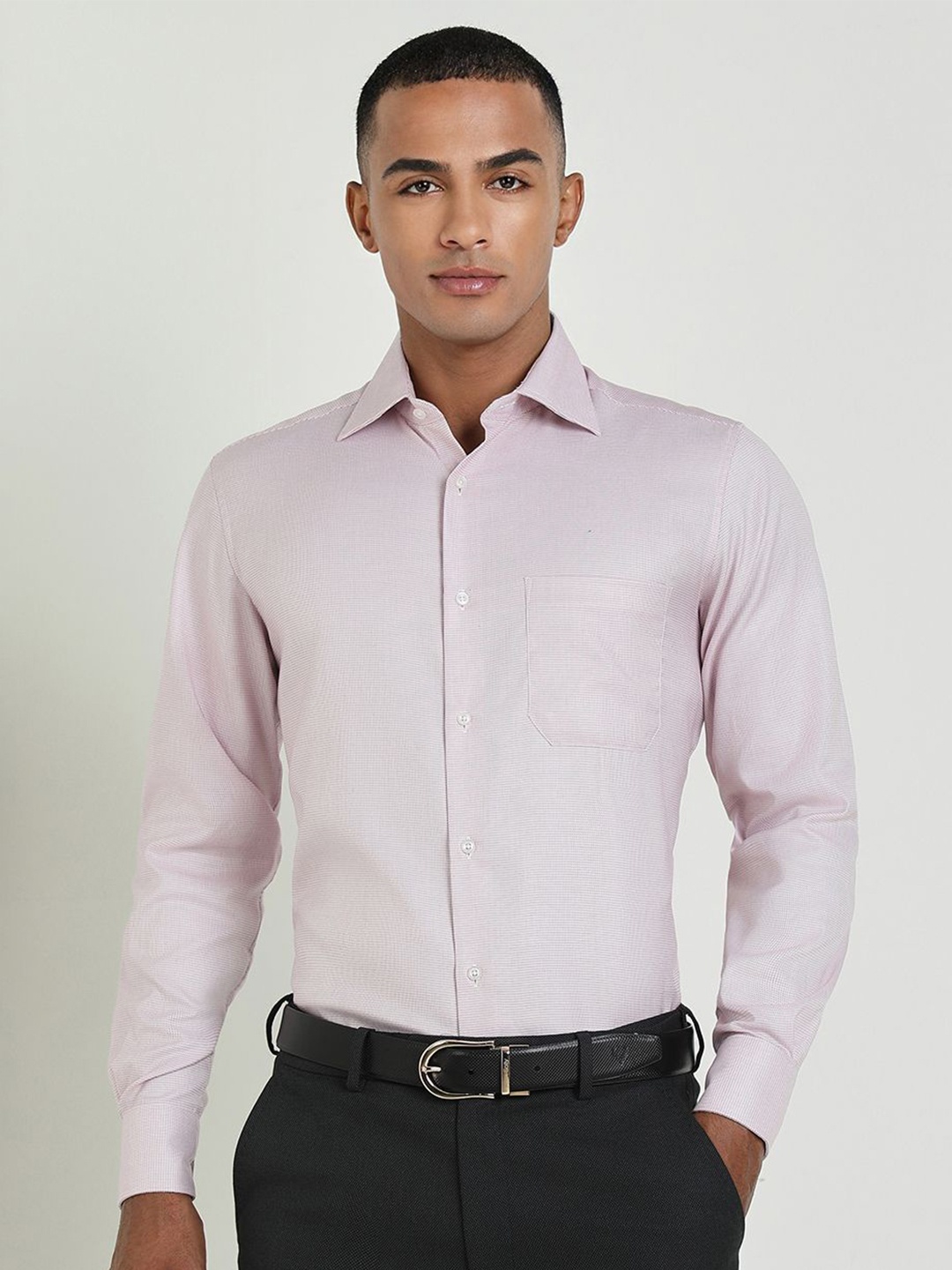 

Allen Solly Sport Men Spread Collar Micro Ditsy Printed Cotton Formal Shirt, Pink