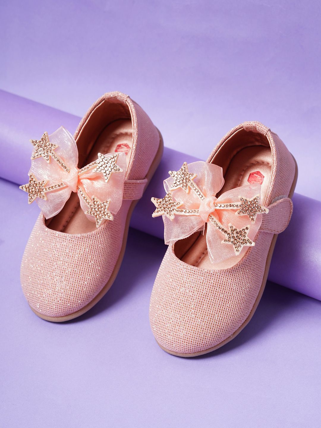 

Minesole Girls Embellished Ballerinas With Bow, Orange