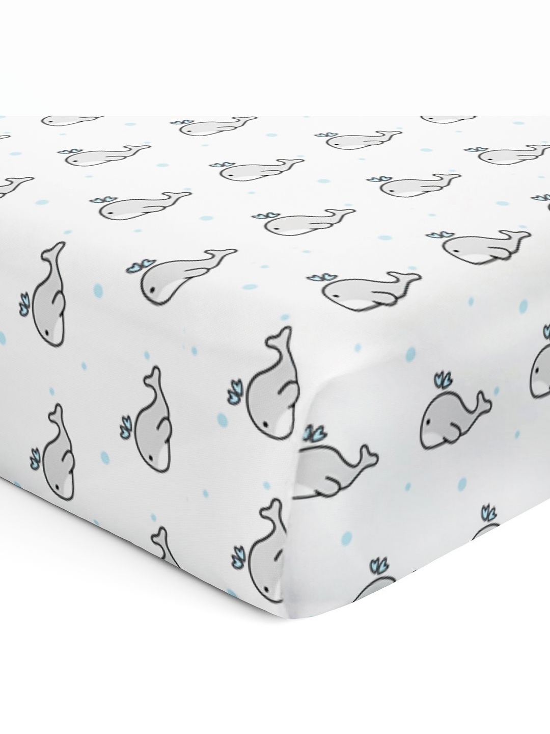 

The White Cradle White & Grey Cartoon Characters Printed Cotton 120 TC Crib Sheet