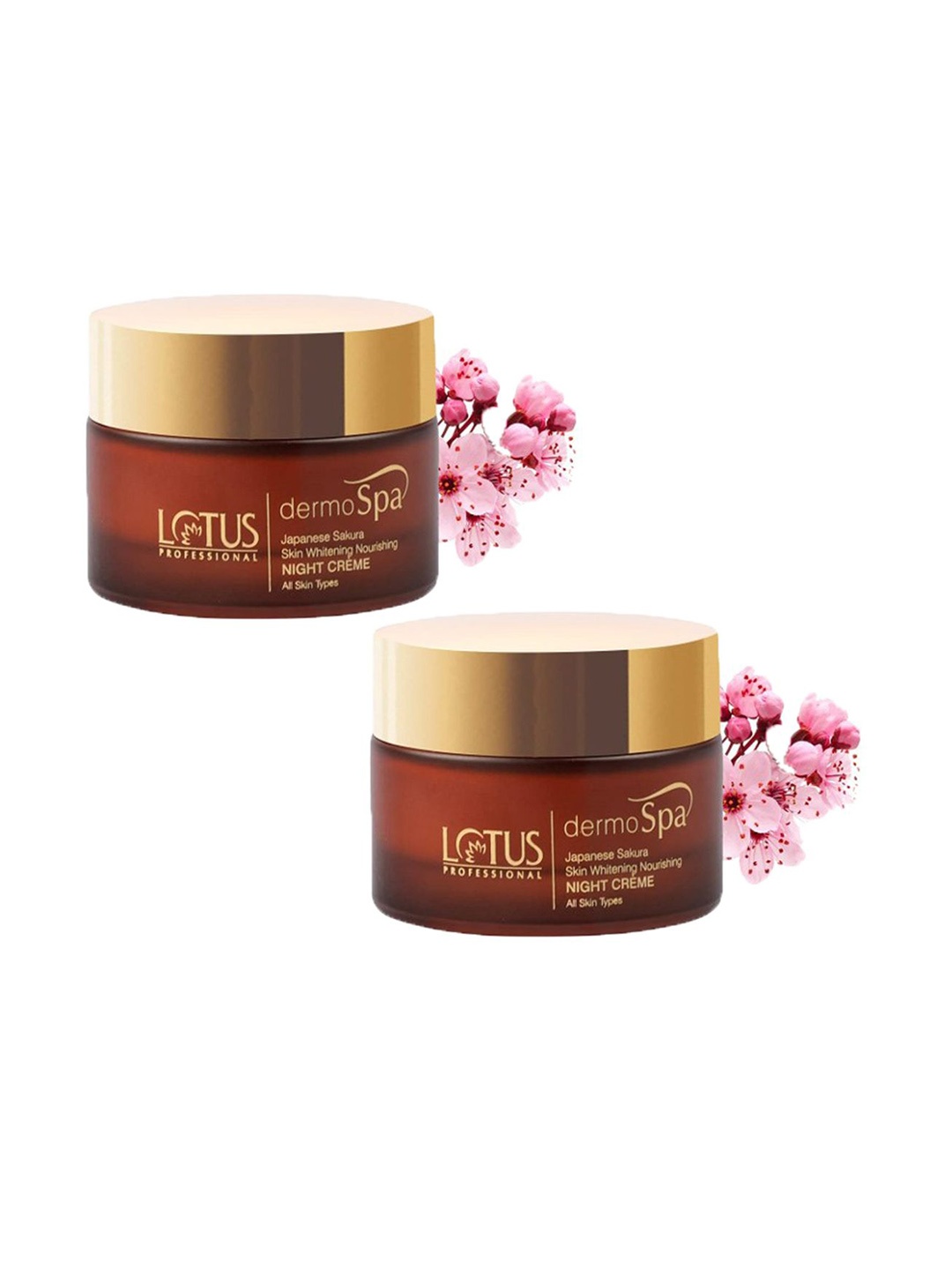 

Lotus Professional Set Of 2 Whitening Nourishing Night Cream-50g Each, Coffee brown