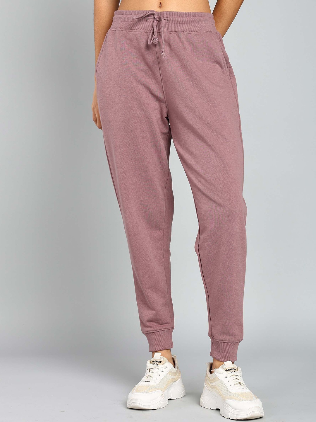 

Alan Jones Women Cotton Mid-Rise Track Pants, Pink