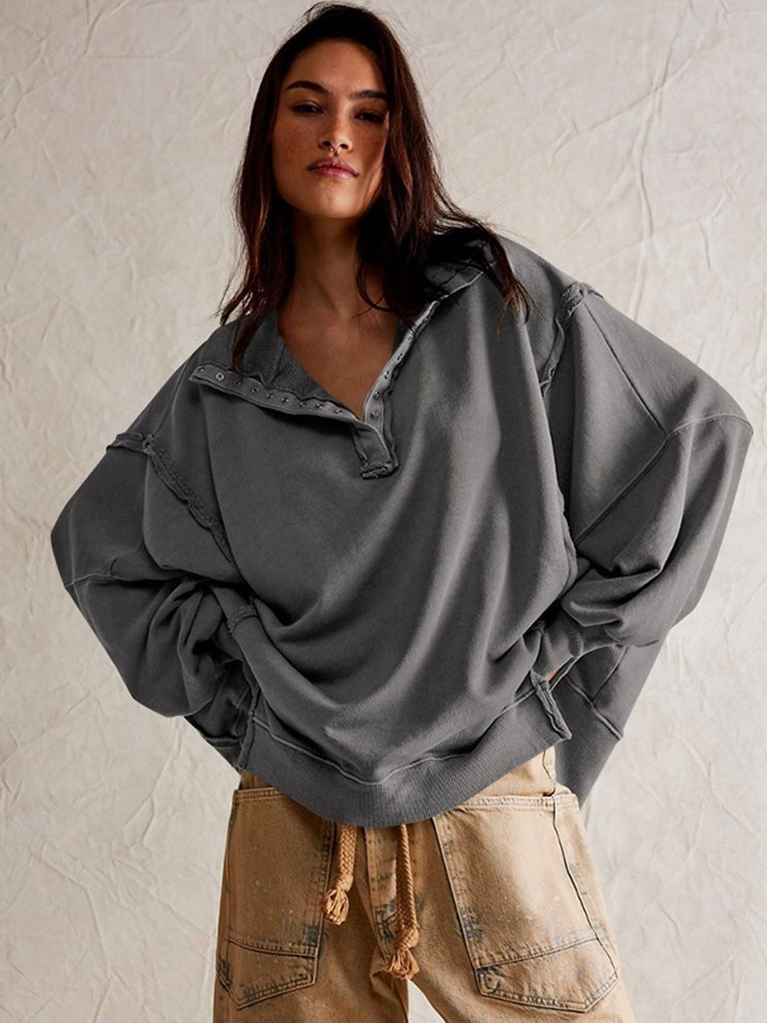 

StyleCast Women Solid Sweatshirt, Grey