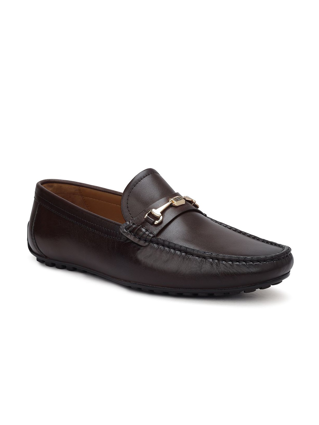 

ROSSO BRUNELLO Men Slip-On Leather Formal Loafers, Coffee brown