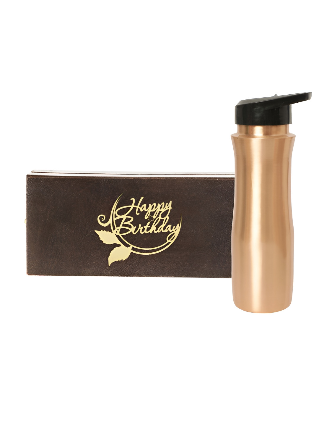 

INTERNATIONAL GIFT Copper Water Bottle with Happy Birthday Tag