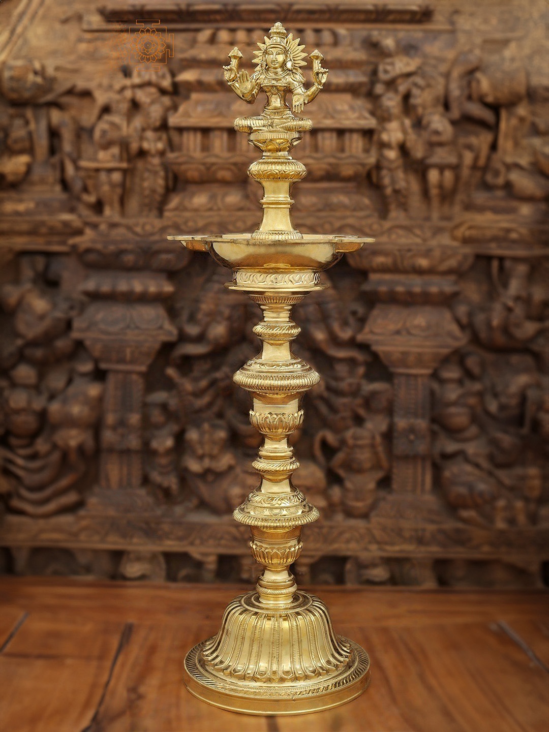 

Exotic India Gold-Toned Brass Superfine Lakshmi Wick Lamp