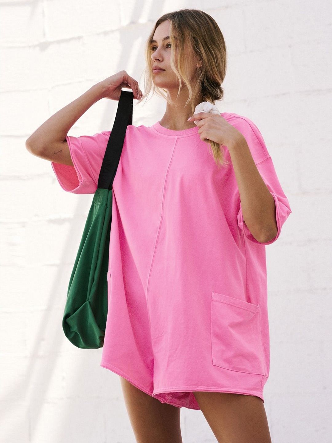 

StyleCast Women Round Neck Solid Jumpsuit, Pink
