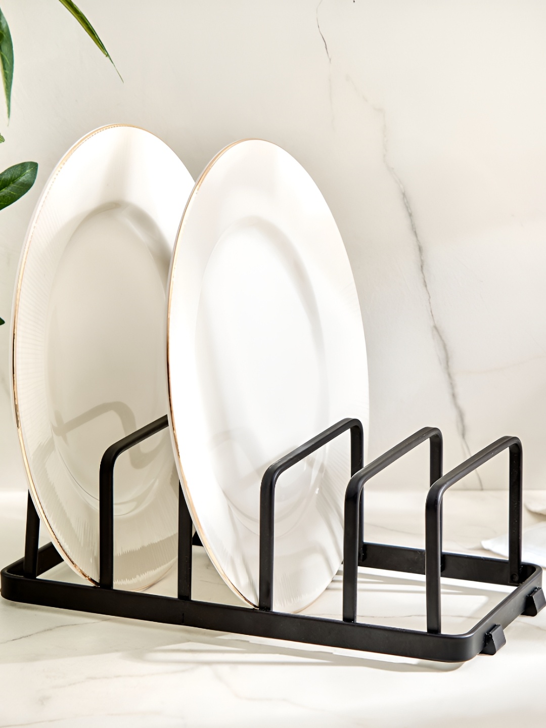 

Home Centre Black Steel Plate Holder Dish Rack