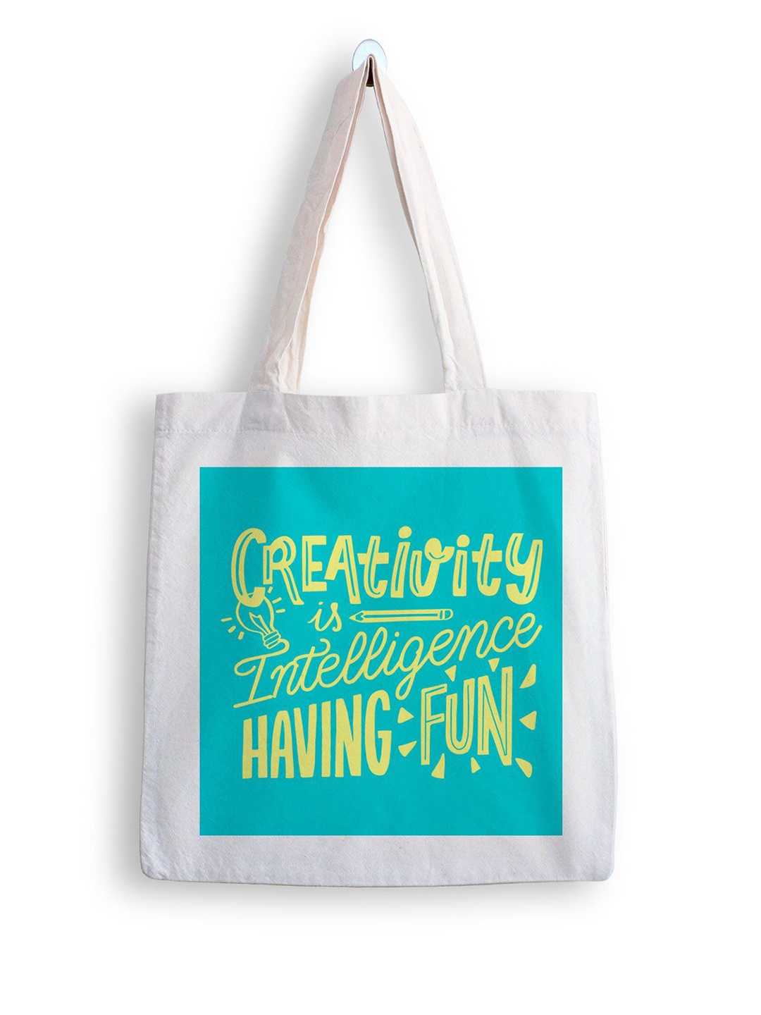 

ARTBUG Printed Structured Tote Bag, White