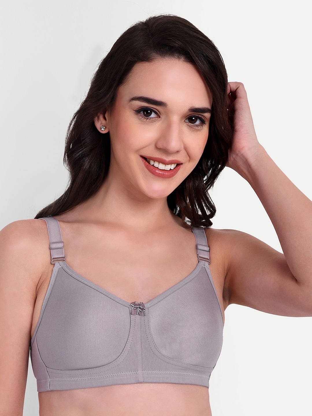 

Skin Beauty Bra Solid Full Coverage Non-Wired Non Padded, Grey