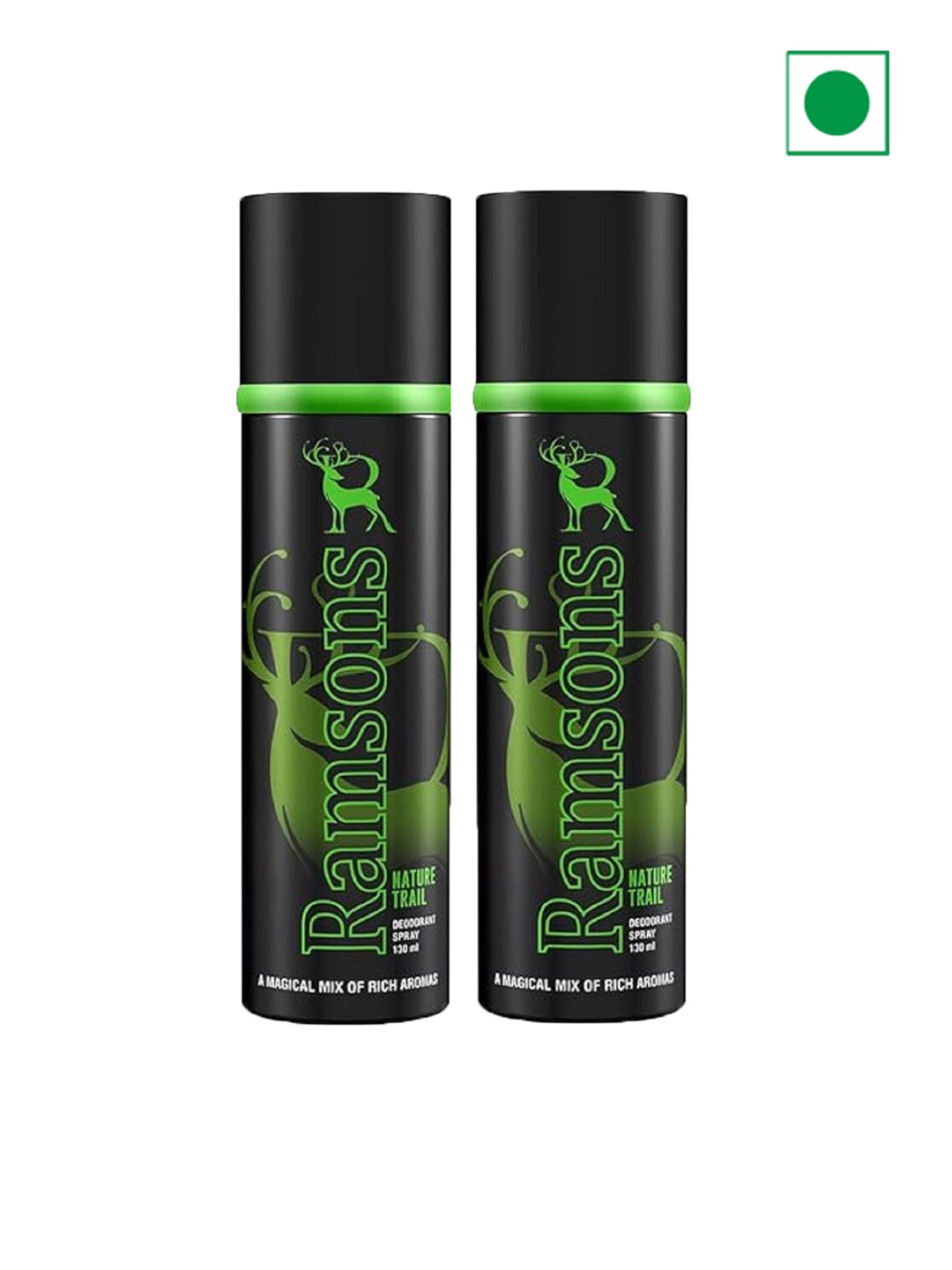 

Ramsons Nature Trail Set Of 2 Deodorant Spary-130ml each, Green