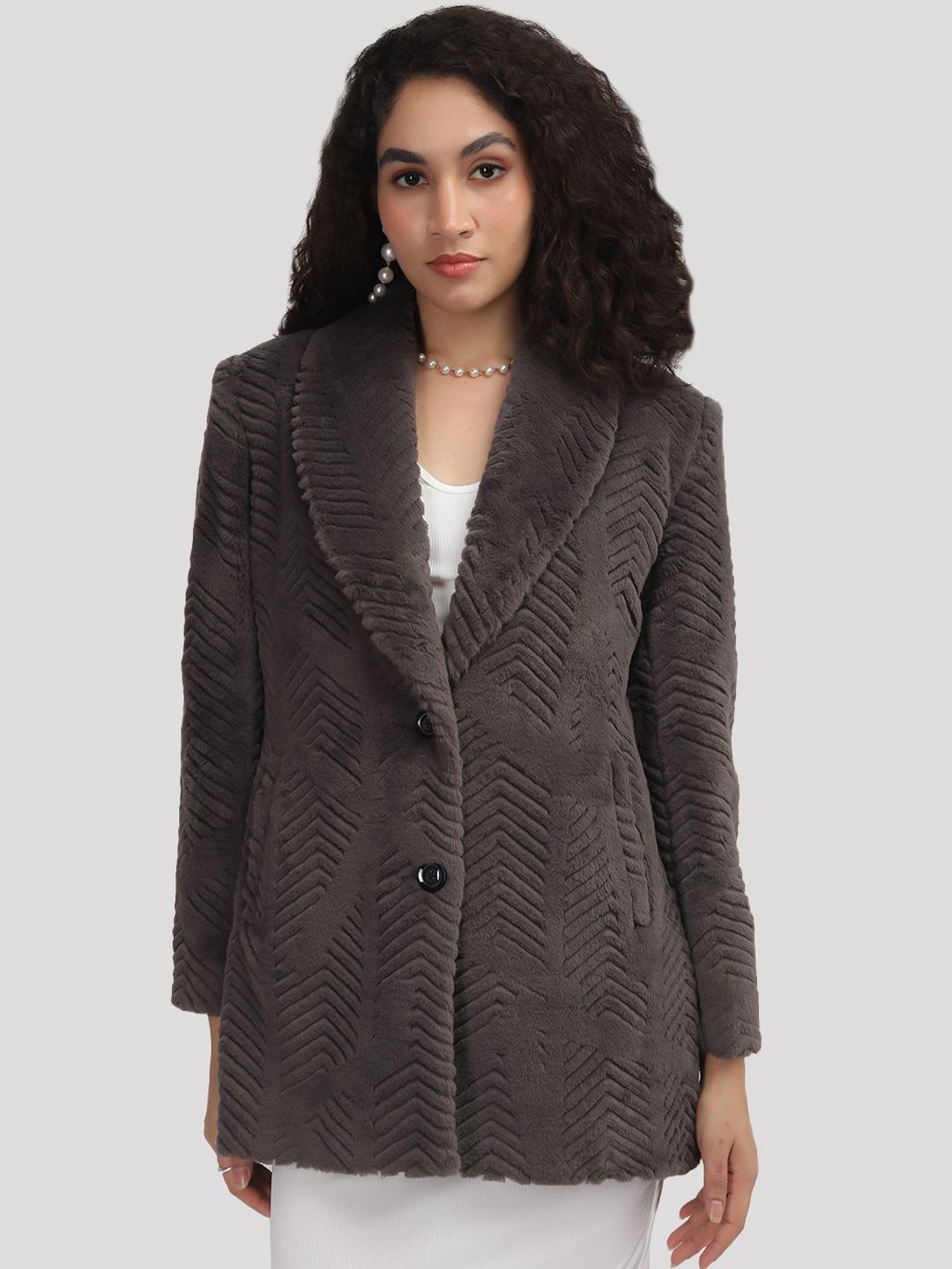 

Plagg Single Breasted Overcoat, Grey