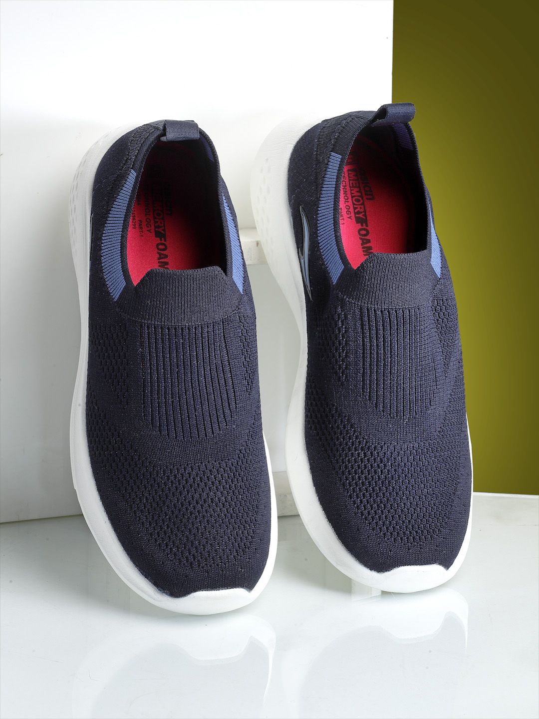 

ASIAN Women Woven Design Slip-On Sneakers, Navy blue