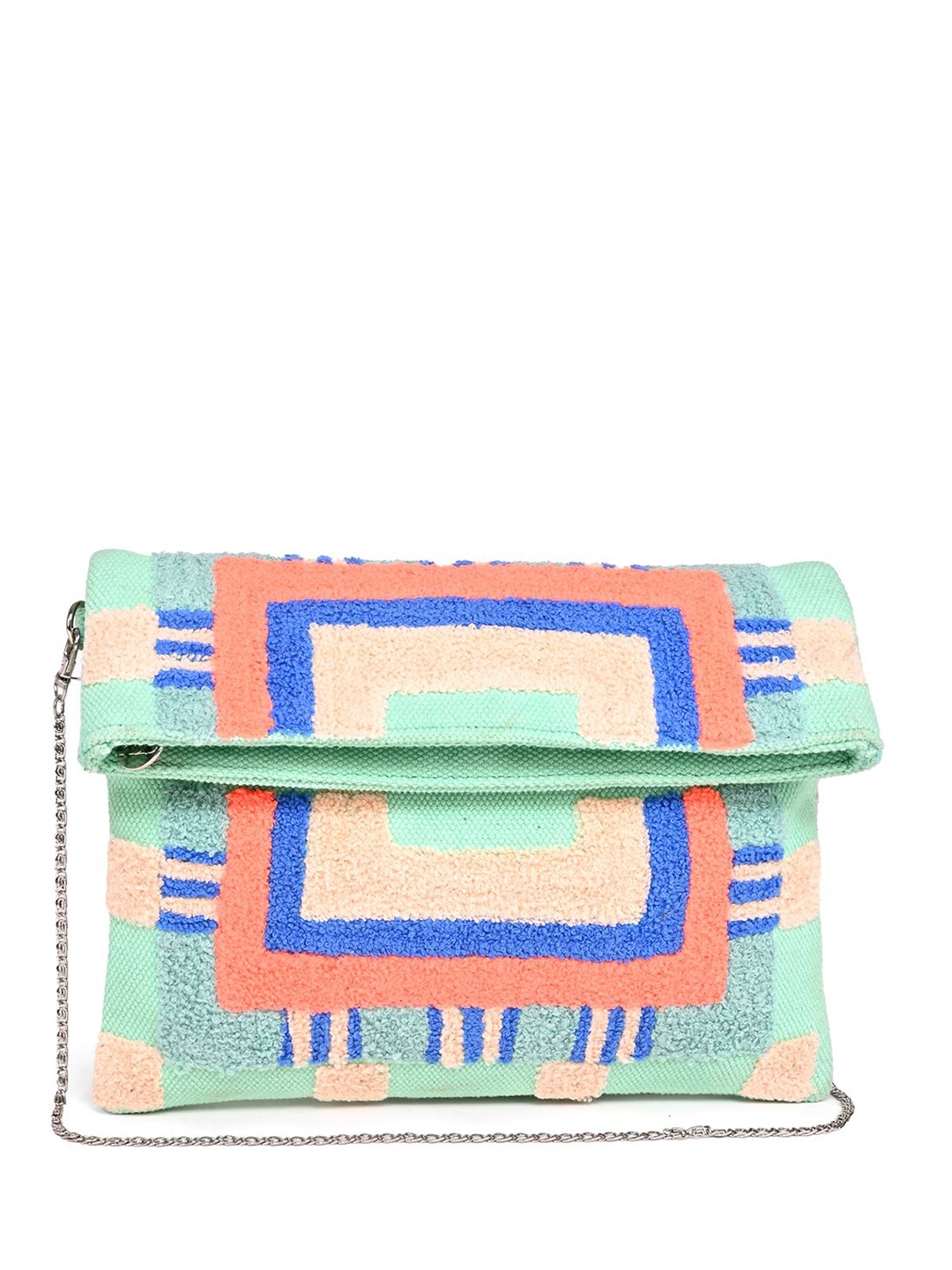 

BohoGirl Embellished Foldover Clutch, Blue