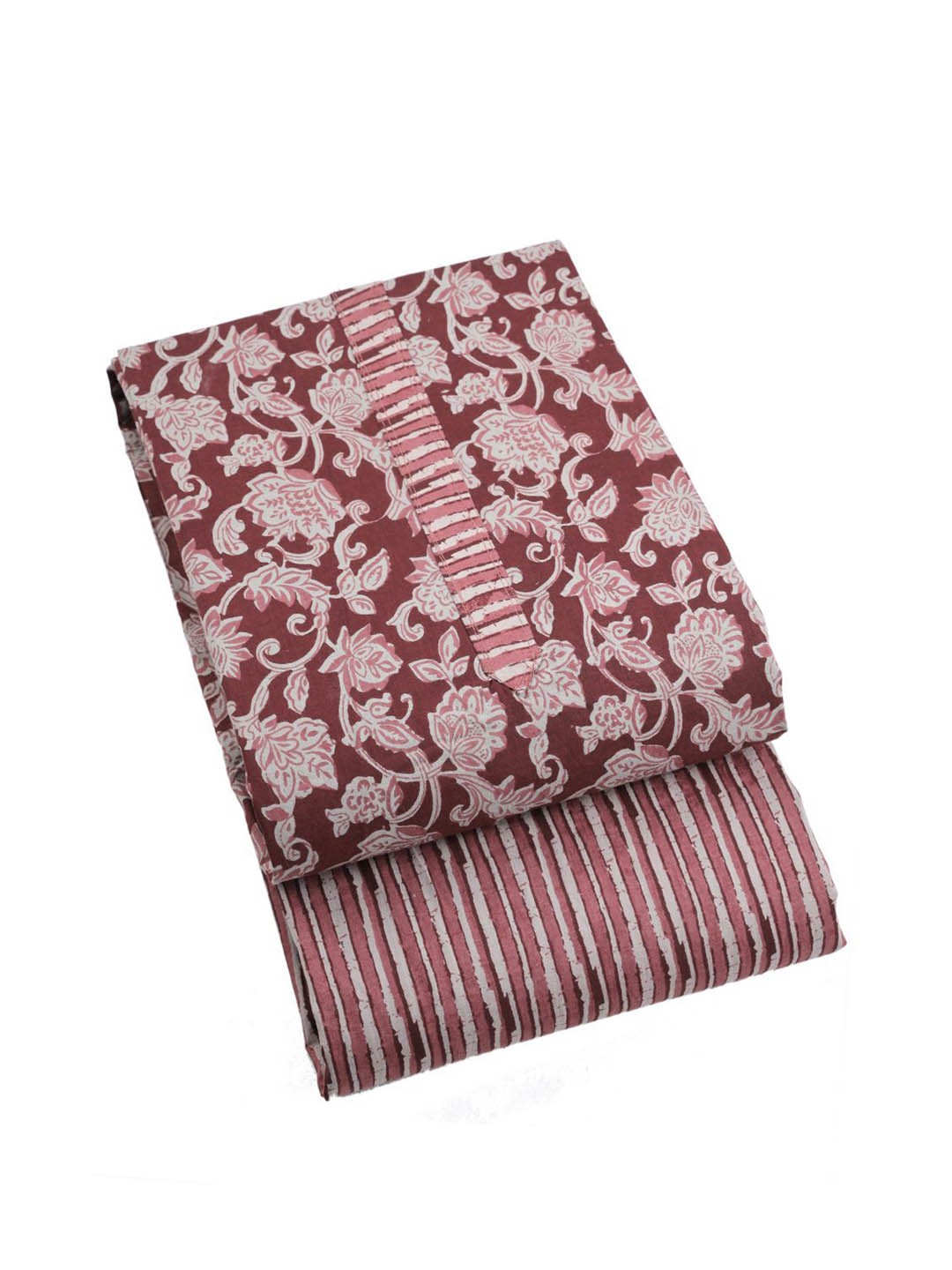

Sun Fashion And Lifestyle Floral Printed Pure Cotton Unstitched Dress Material, Maroon