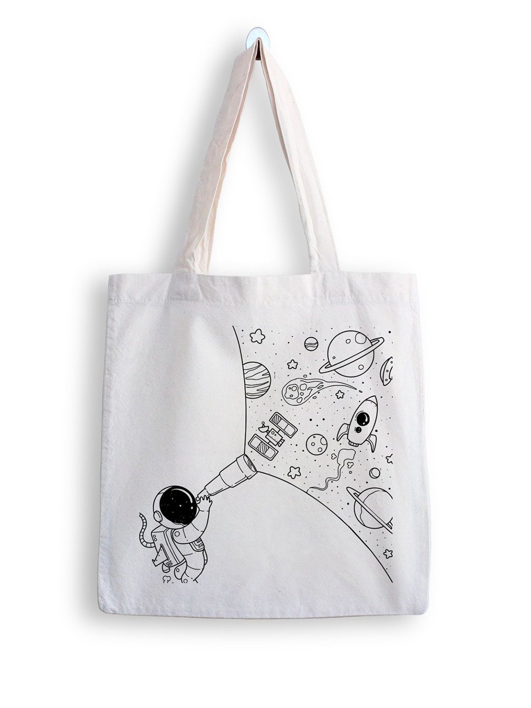 

ARTBUG Printed Shopper Tote Bag, White