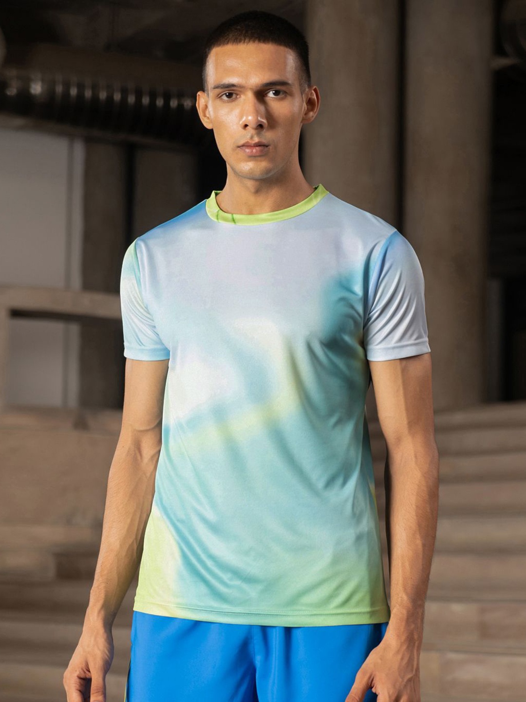 

Fit Monkey Men Dri-FIT Dyed Round Neck T-Shirt, Green