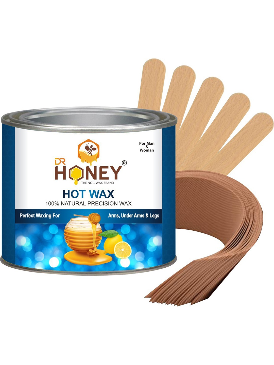 

DR HONEY Honey & Lemon100% Natural Precision Hot Wax - 600g, Brown