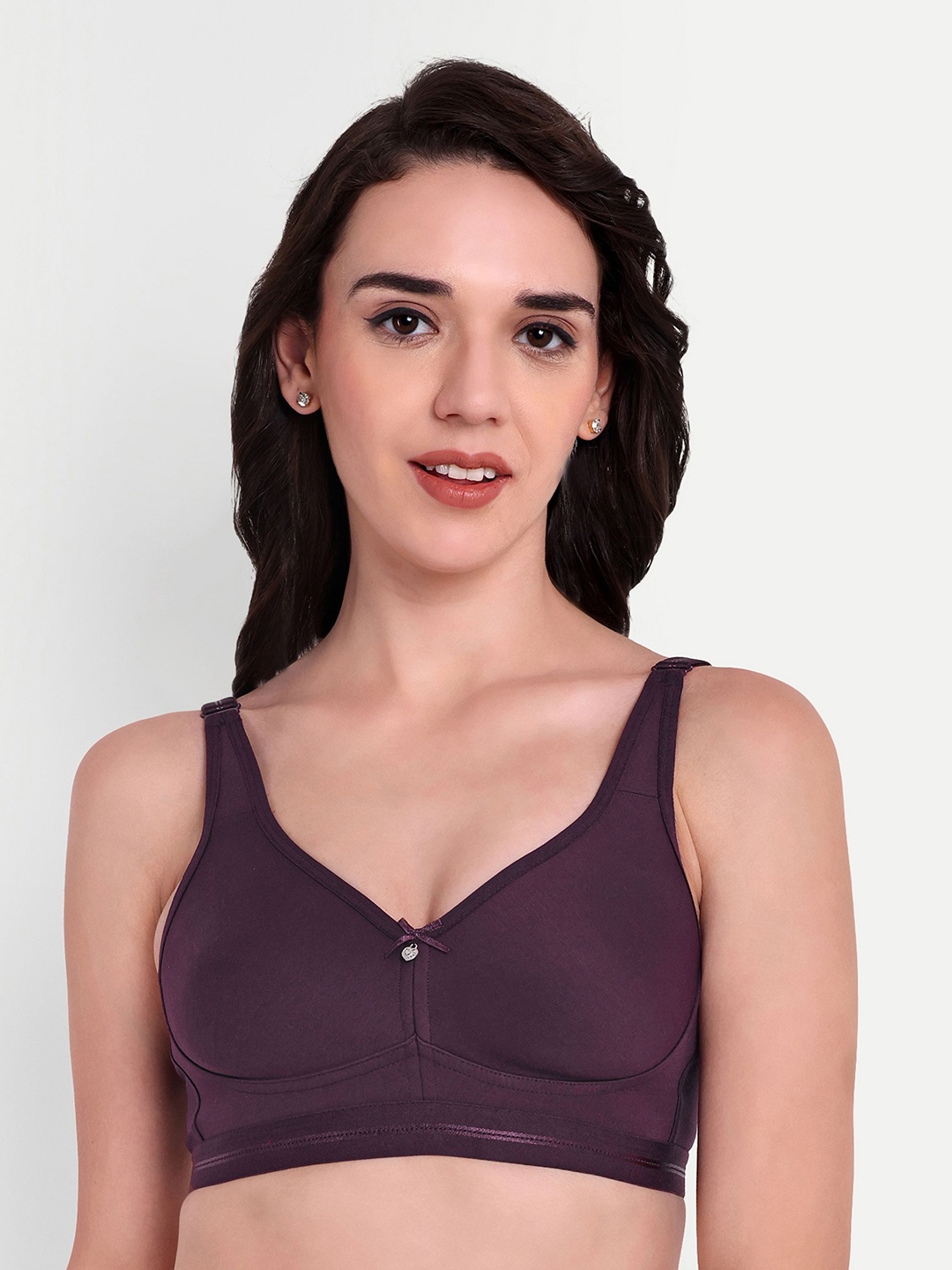 

Skin Beauty Solid Full Coverage Non Padded Bra, Purple