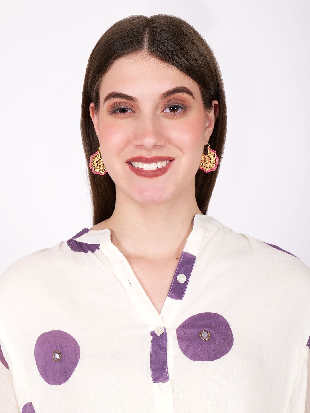 

Anouk Rose Gold-Plated Contemporary Hoop Earrings