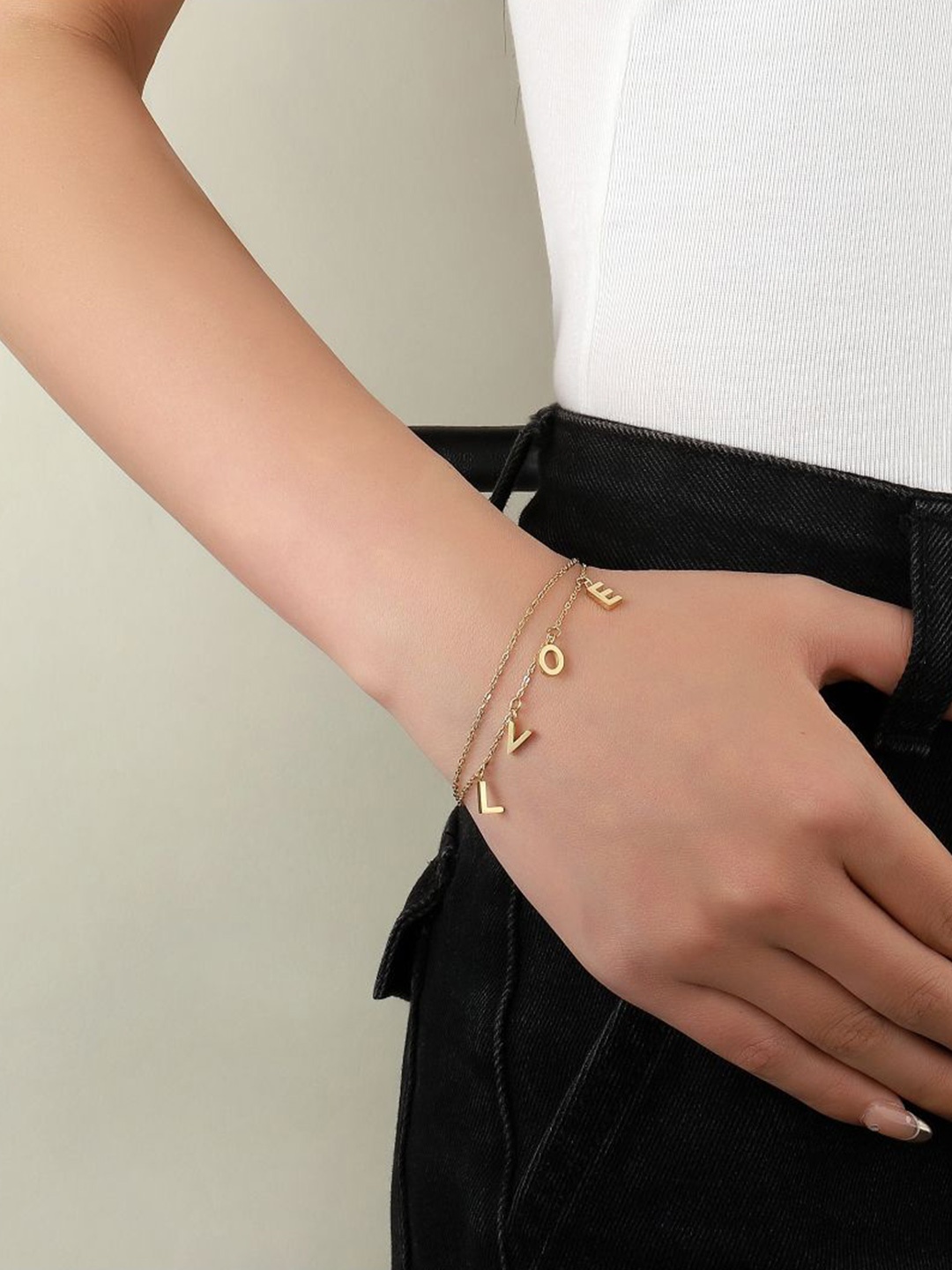

SALTY Love Heart Stainless Steel Multistrand Bracelet, Gold