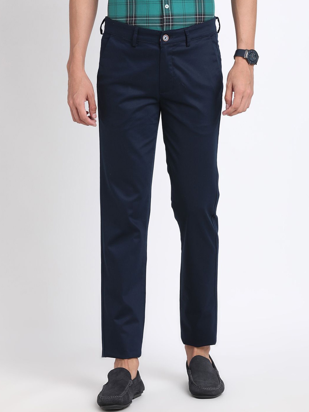 

Turtle Men Relaxed Skinny Fit Chinos Trousers, Blue