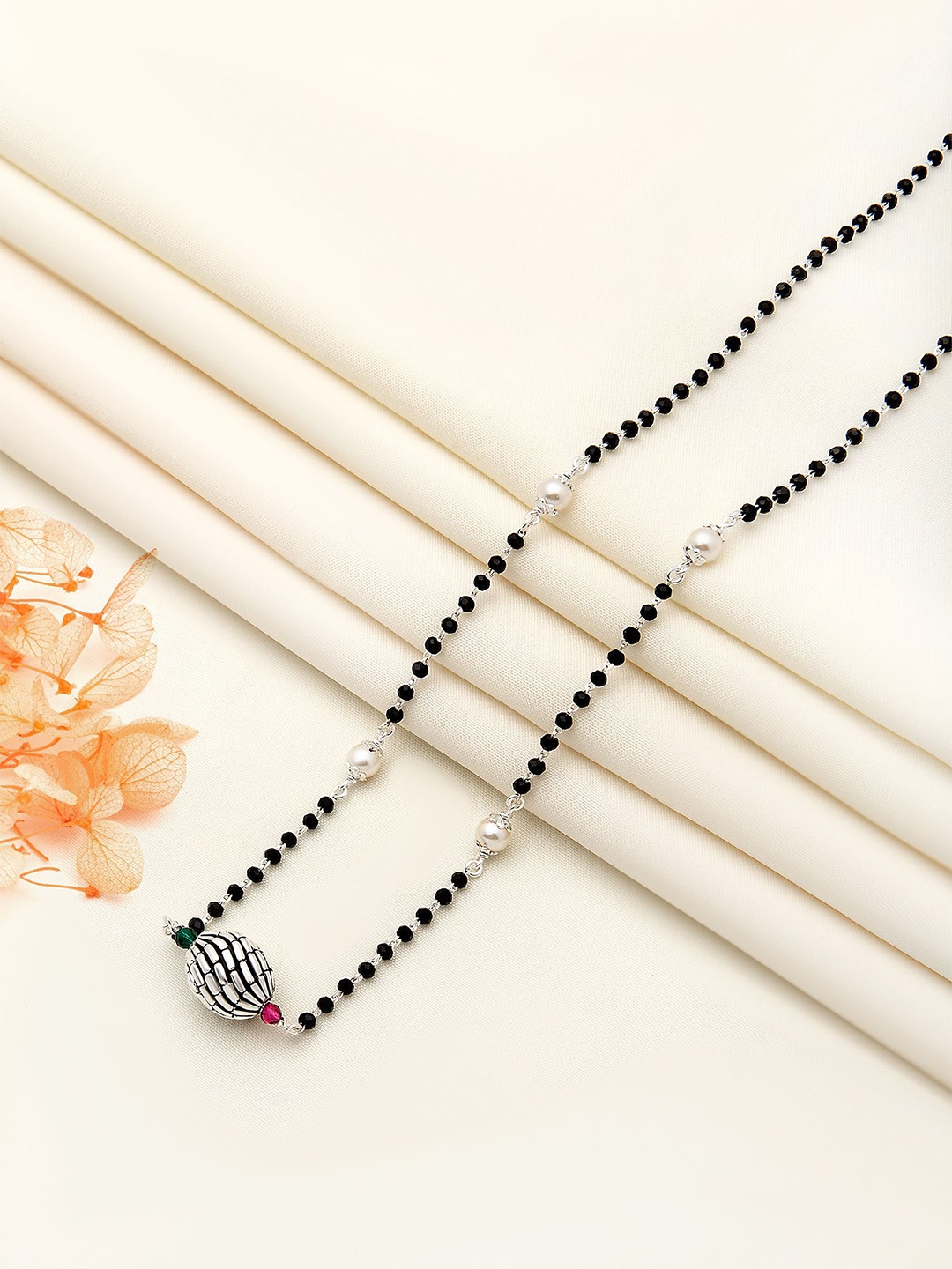 

SILBERRY 925 Sterling Silver Artificial Beads Mangalsutra