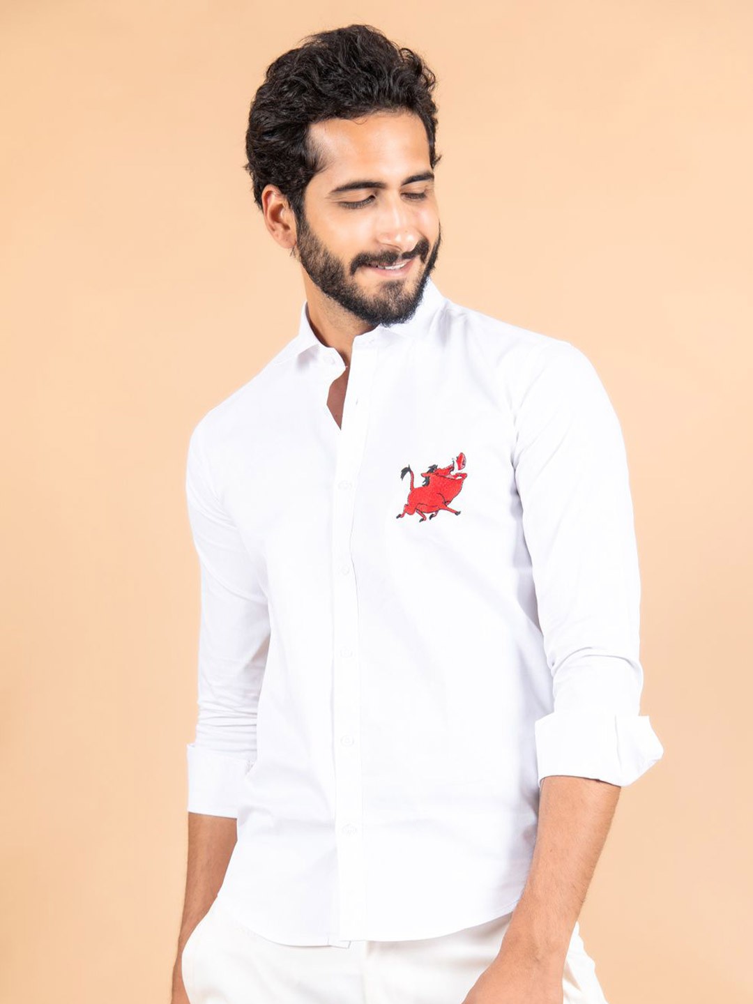 

Tistabene Men Standard Spread Collar Solid Cotton Casual Shirt, White