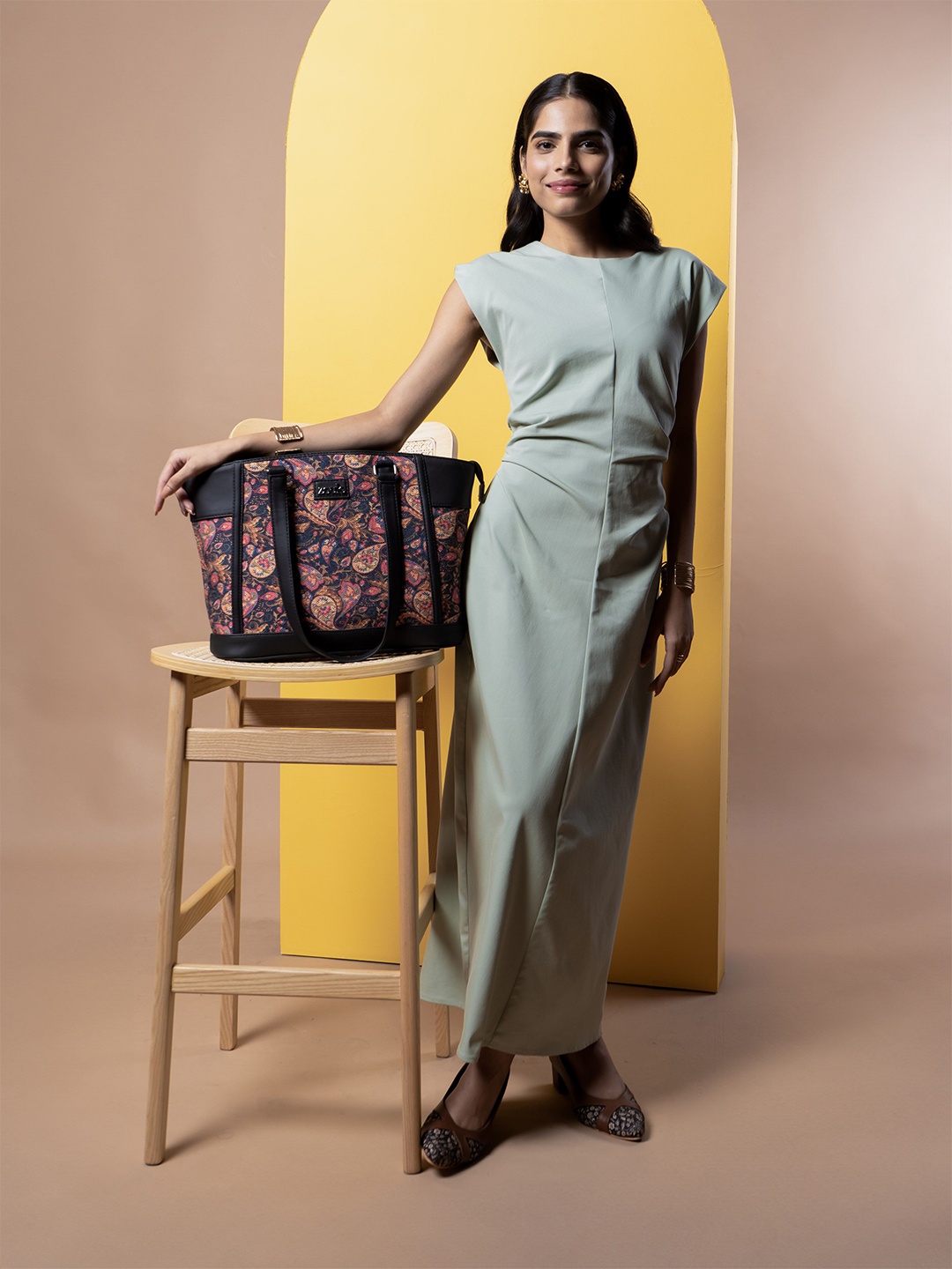

ZOUK Printed Structured Tote Bag, Pink