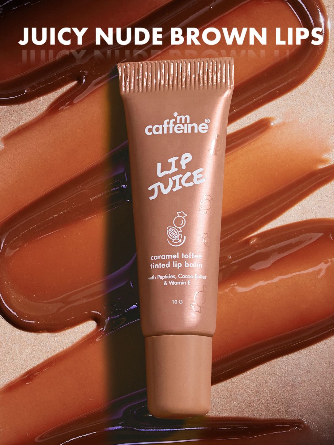 

MCaffeine Lip Juice Tinted Lip Balm -10g- Caramel Toffee, Brown