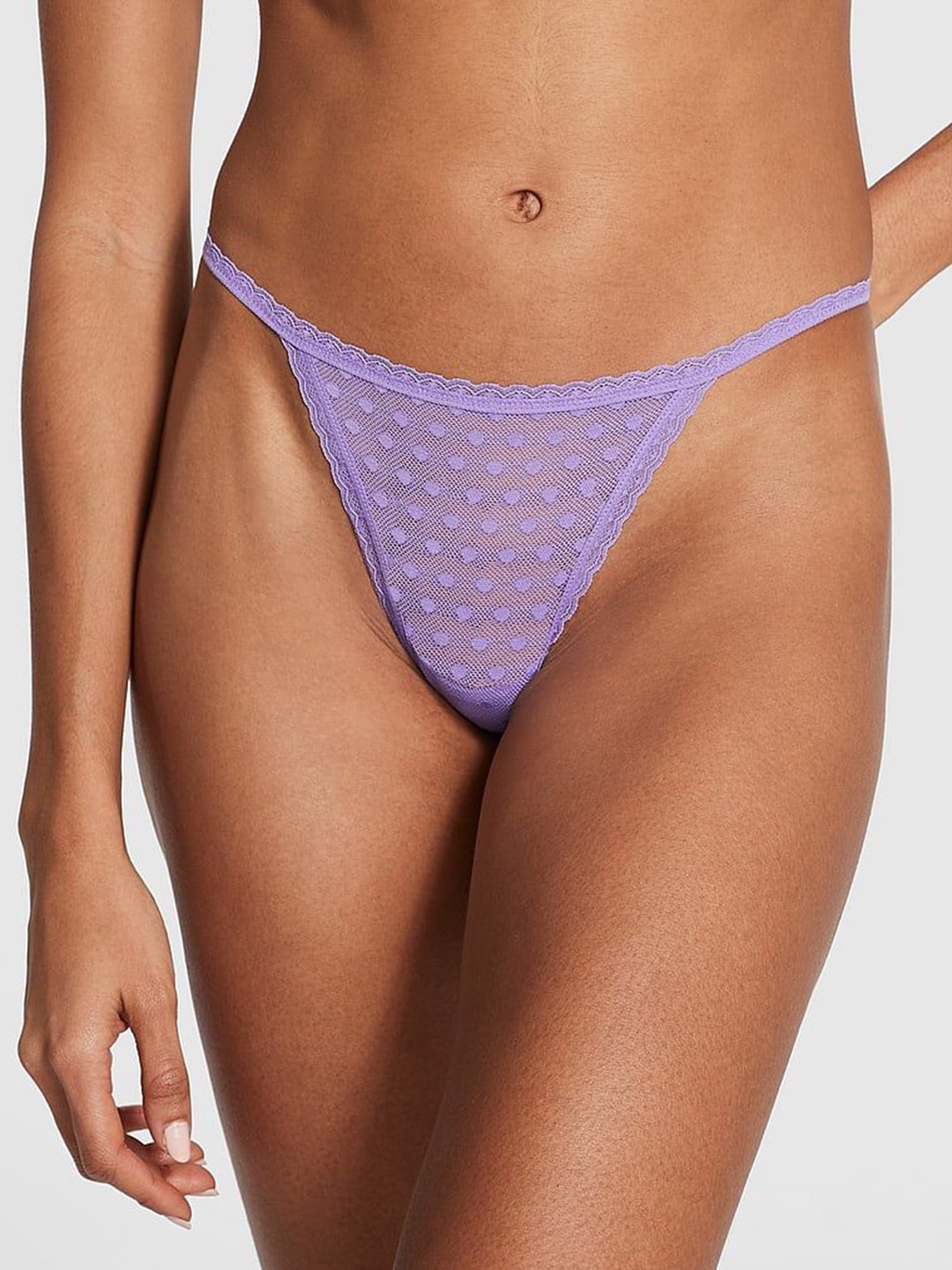 

Victoria's Secret PINK Self Design Low-rise Thong Briefs 1125033669IQ, Purple