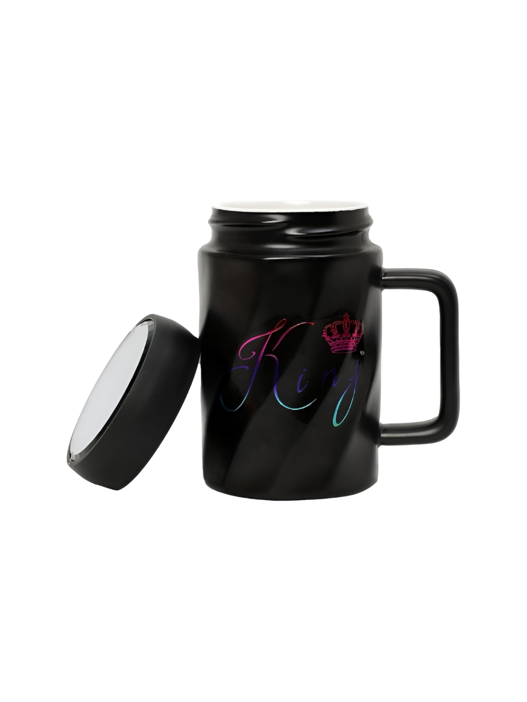 

INTERNATIONAL GIFT 1 Piece Black Printed Ceramic Coffee Mug