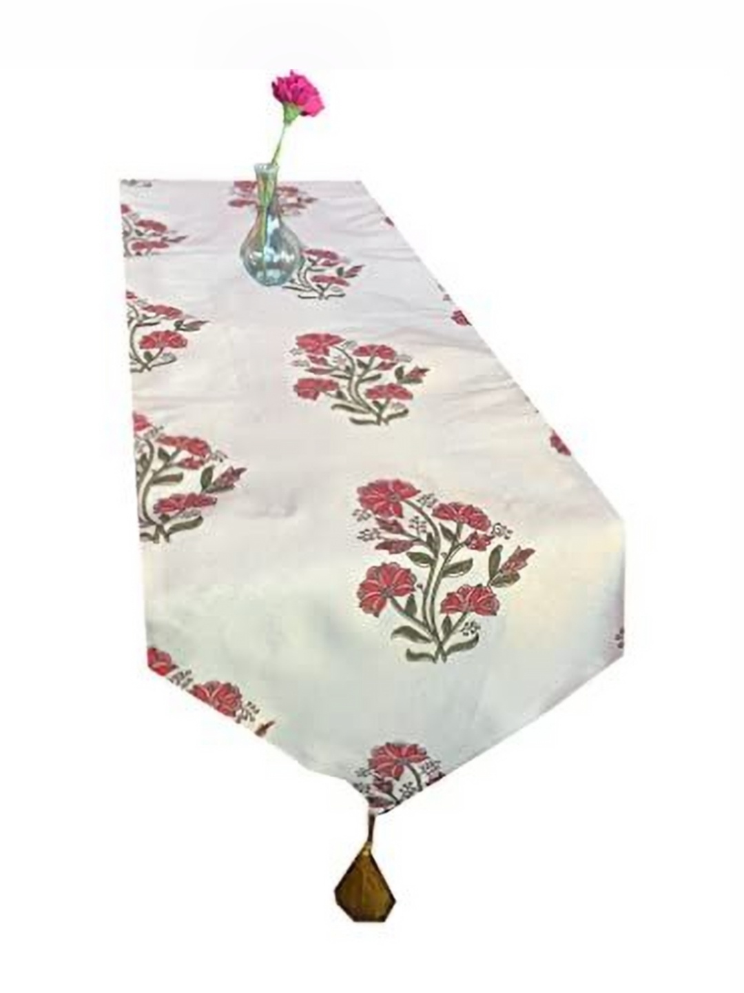 

Pink Parrot White & Pink Ethnic Motifs Printed Table Runner