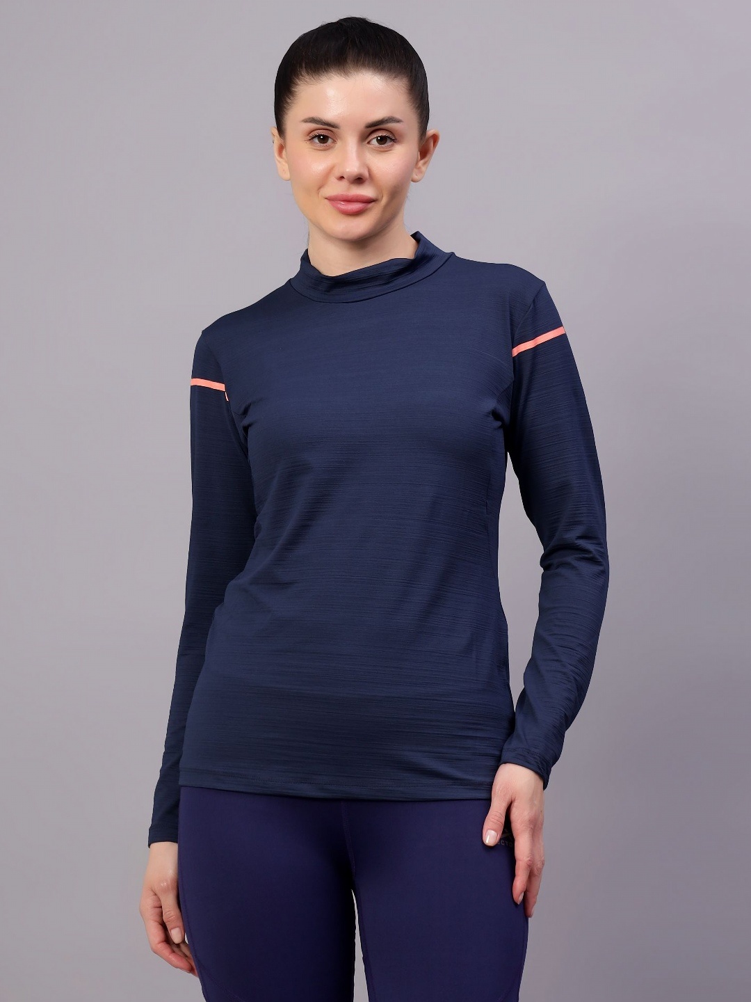 

VECTOR X Women Solid Round Neck T-Shirt, Navy blue