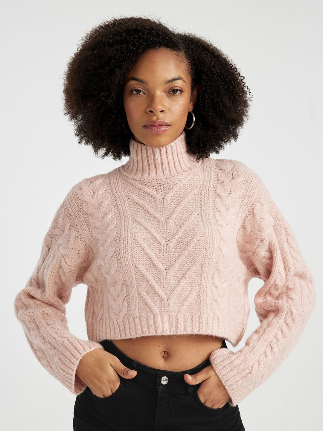 

DeFacto Women Crop Pullover, Peach