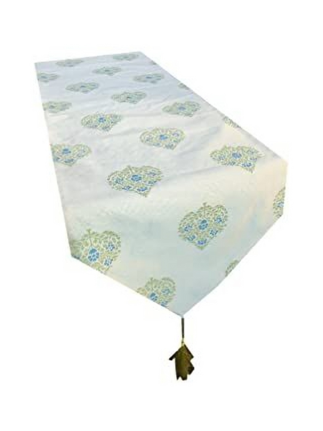 

Pink Parrot White & Blue Ethnic Motifs Table Runner