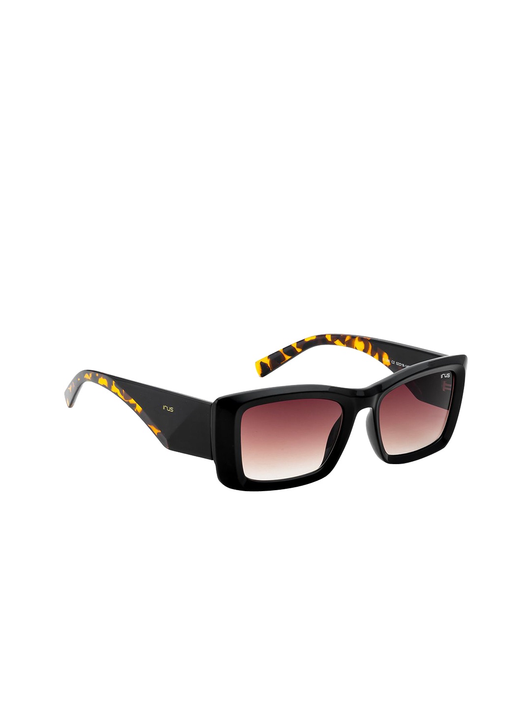 

IRUS by IDEE Women Rectangle Sunglasses with UV Protected Lens IRS1290C2SG, Brown