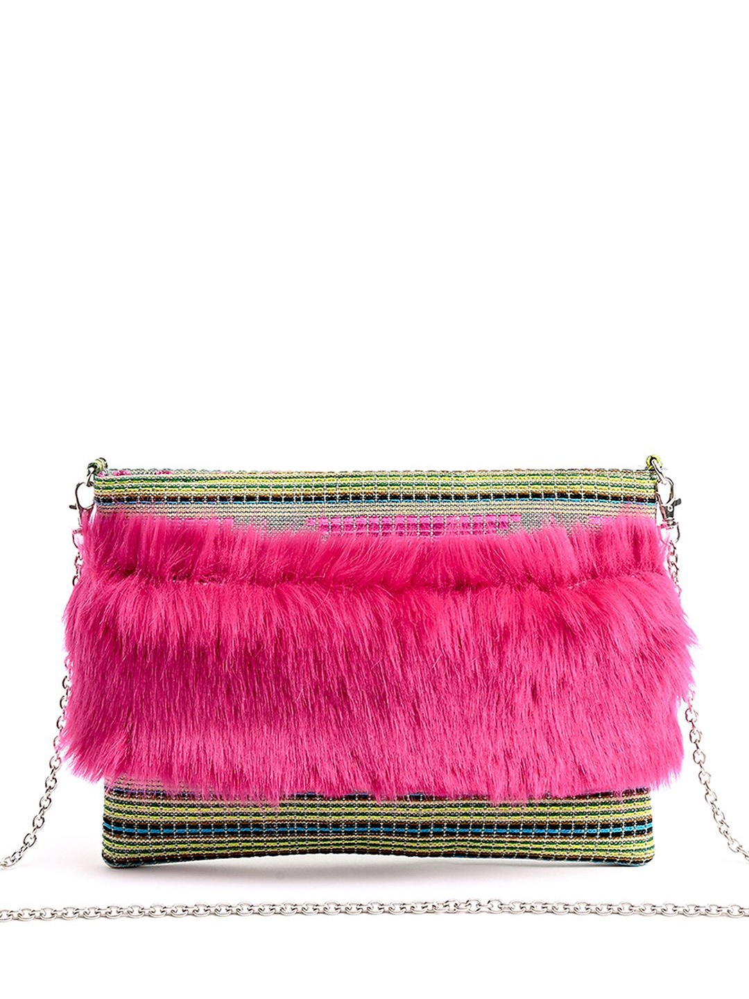 

BohoGirl Textured Foldover Clutch, Pink