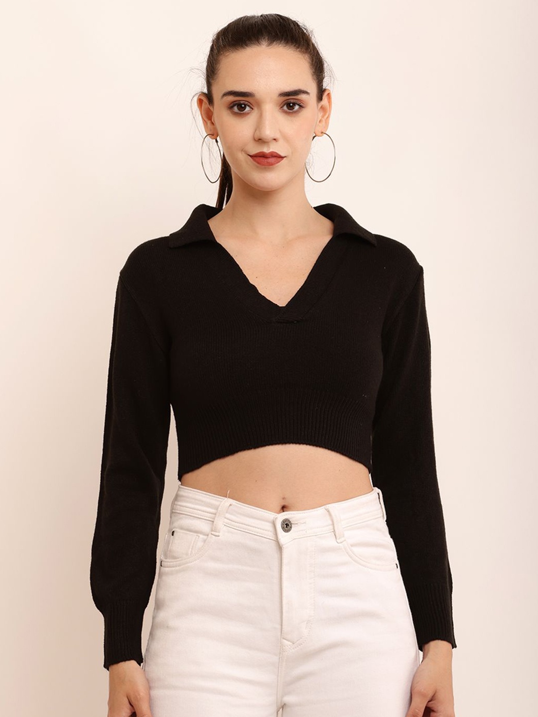 

NoBarr Women Ribbed Pullover, Black