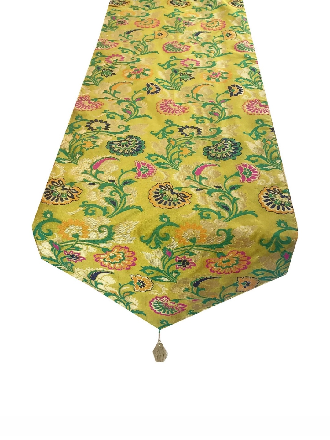 

Pink Parrot Yellow & Green Floral Printed Table Runner