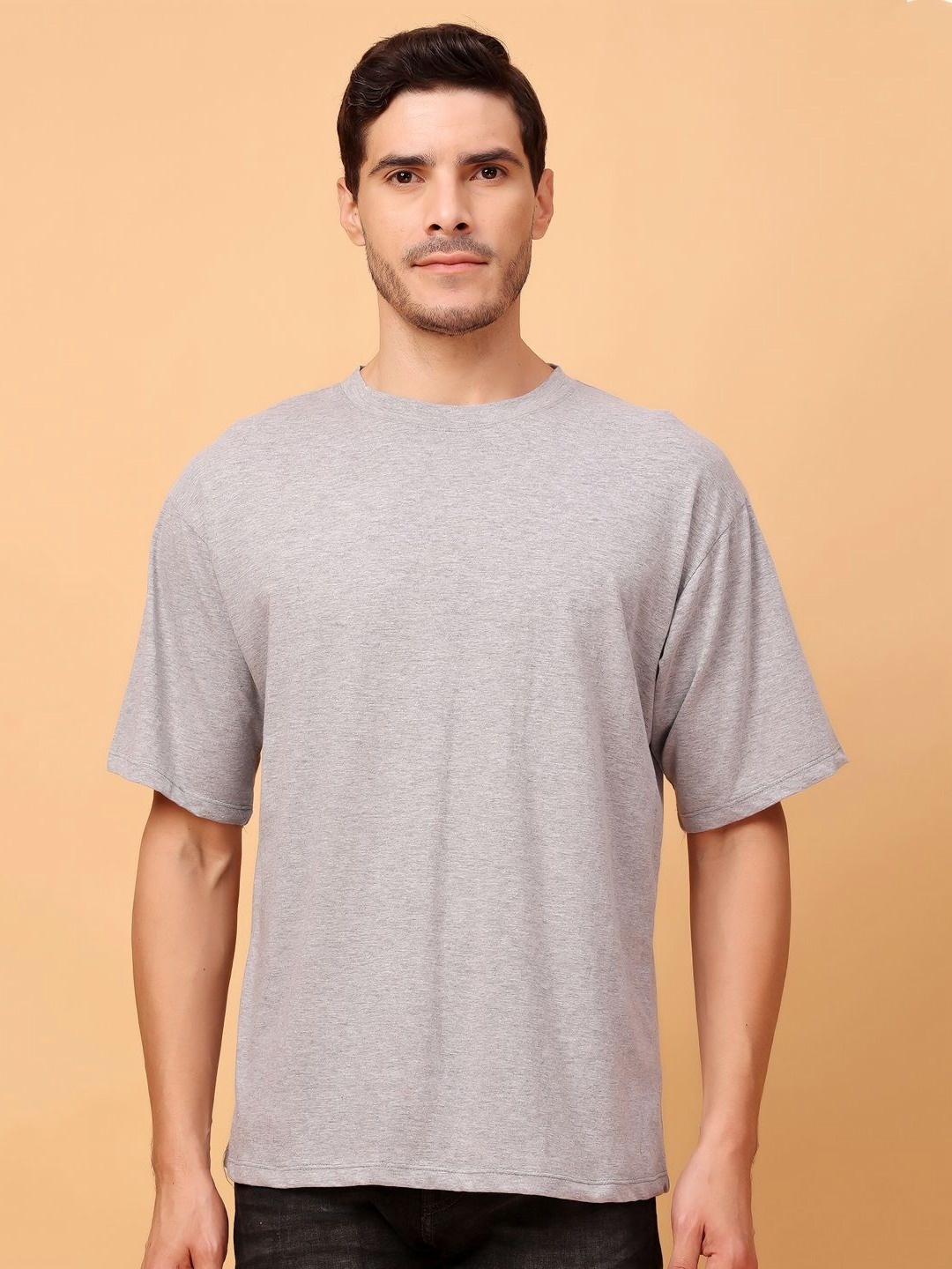 

Cation Men Solid Round Neck Cotton T-Shirt, Grey