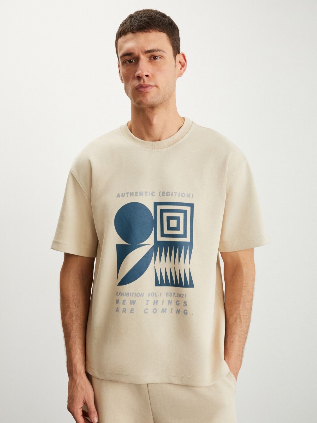 

GRIMELANGE Men Typography Printed Round Neck T-shirt, Na