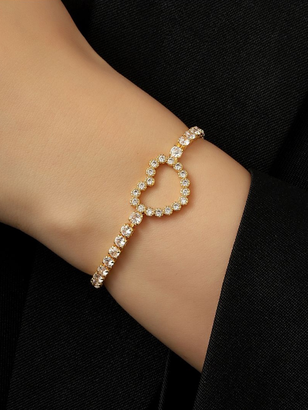 

SALTY Cailyn Gold-Plated Heart Tennis Wraparound Bracelet